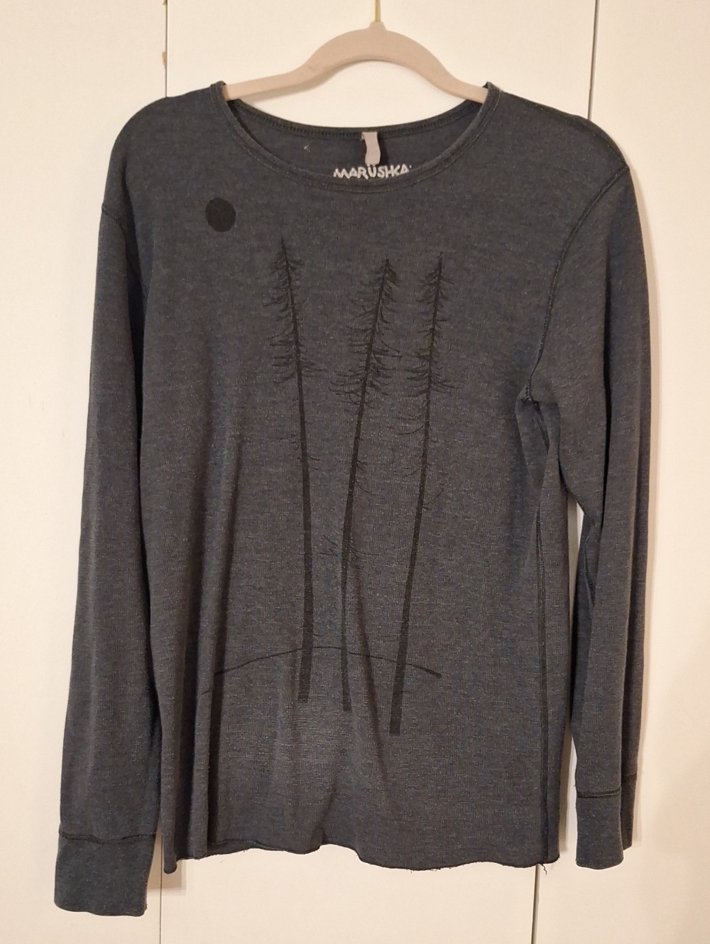 Marushka Women’s Long Sleeve Crewneck Top — Charcoal